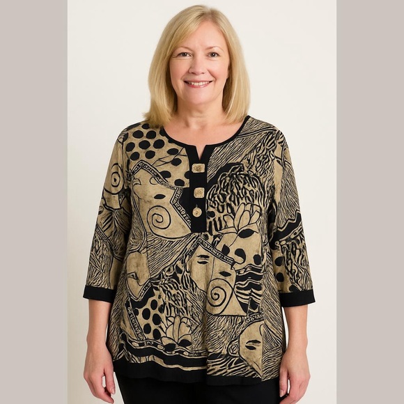 NWT Carolina colors Cato size 3X blouse - Picture 1 of 7